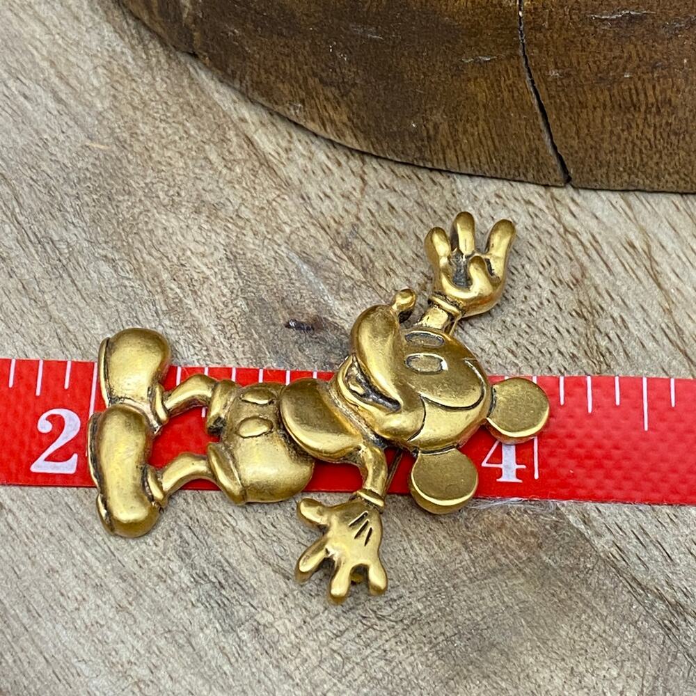 Mickey Mouse Walt Disney Pin Broach Brooch Swinging Hips Hinge Gold Tone Jewelry - Picture 10 of 10